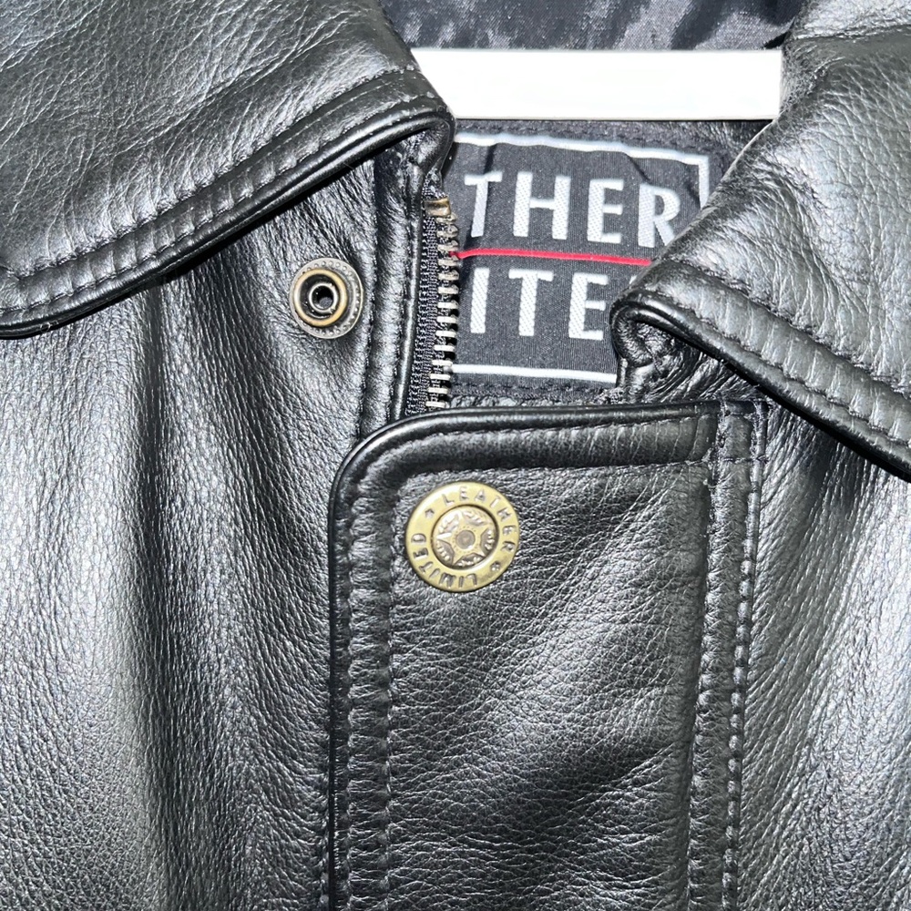 Men's Black Leather Jacket by Thinsulate - Picture 6 of 14